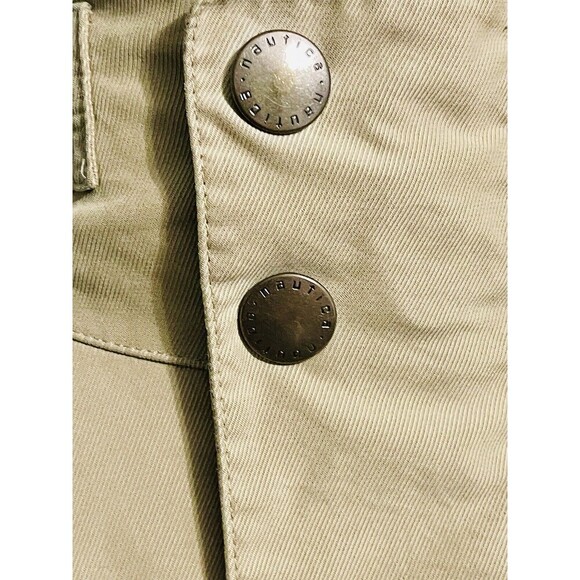 Men’s Vintage Tan Nautica Jacket SzXL Zip Front With Pockets Hidden Hood - Picture 11 of 16